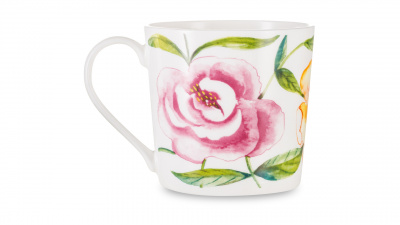 JM-90539/1 Кружка Just Mugs Dorset Дикие розы Шиповник желтый 400 мл, фарфор костяной
