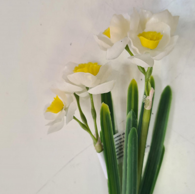 90893 Искусственный цветок 30см, AltFlowers, декор "Нарциссы", силикон, микс