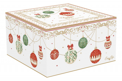 EL-R1182/CEVE Чайная пара: чашка 370мл с блюдцем 17см, Easy Life, Christmas Eve, декор "Новогодние шары"