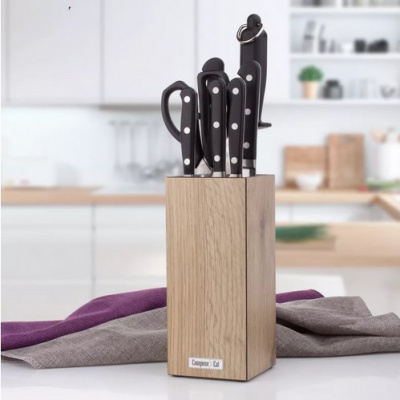 PDN102094OA4 Подставка для кухонных ножей, универсальная, 10*10*23см, дуб натуральный, композитный м