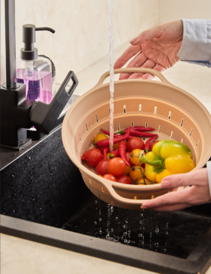 SS0000426 Дуршлаг складной силиконовый Smart Helper, d 25,5см  карамель