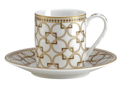 PM-0125/DECO Кофейная пара: чашка 0,08л с блюдцем 11см ,2 штуки, Pozzi Milano, серия Deco