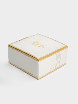 PM-0124/GLDE Чайная пара: чашка 220мл с блюдцем, Pozzi Milano, серия Golden в подарочной упаковке.