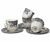 10-0404 Чайная пара: чашка 240мл с блюдцем 15.8см, Claytan, декор ROME GREY