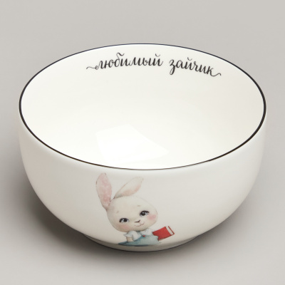 260-685 Набор посуды "МОЙ ЗАЙЧИК" 3 предмета: салатник 470мл, тарелка 20см, кружка 220мл
