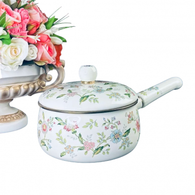 776-069 Ковш 2,8л эмалированный, индукция, Lenardi , серия MAGNOLIA  